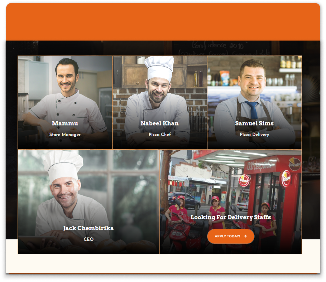 DeepSlice Pizza Menu Page